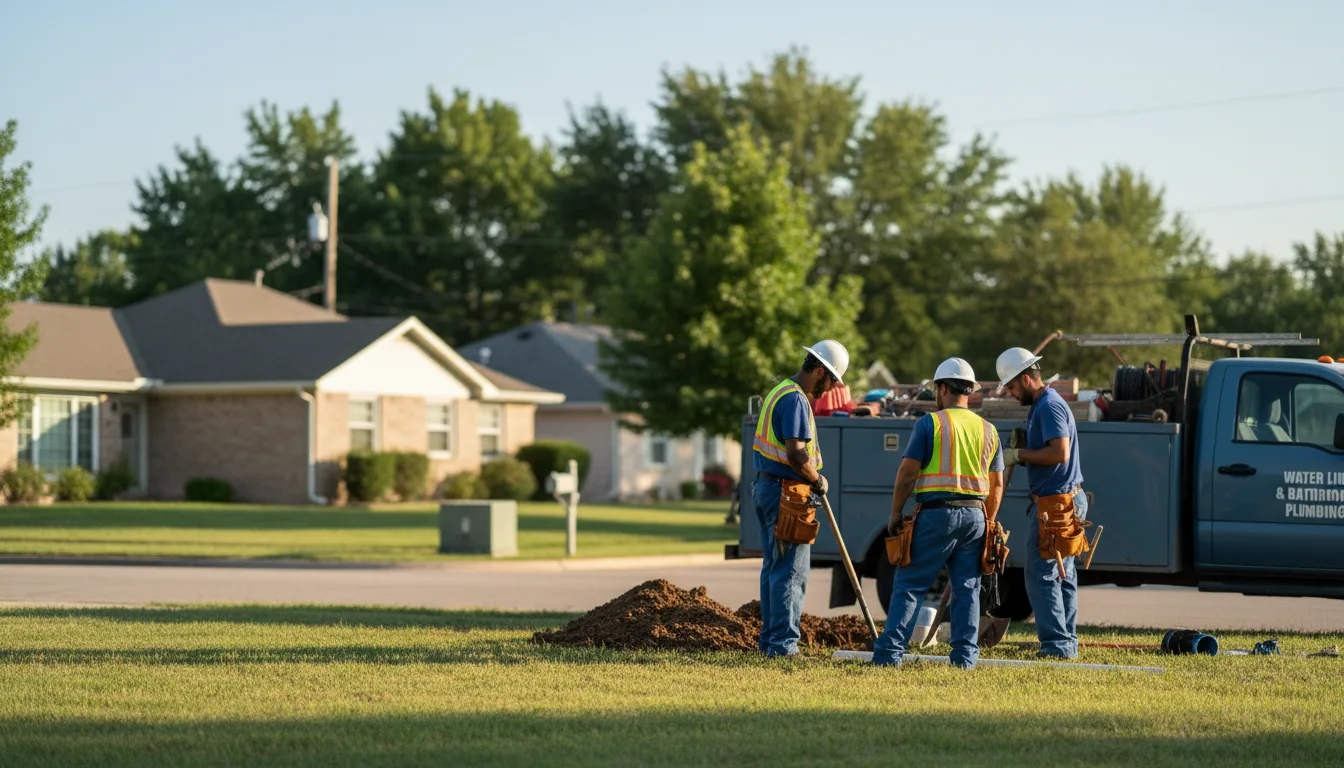 Residential water line and bathroom plumbing service in La Villa, TX